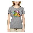 thumbnail image 2 of Colorful Rainbow Paint Love Streetwear Womens Graphic T-Shirt, Heather Grey, X-Large, 2 of 3