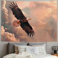 thumbnail image 2 of Nawypu  Eagle Tapestry, Nature Photography of Rocky Mountains and Forest a Bird Flying over It, Wide Wall Hanging for Bedroom Living Room Dorm, Rose Green, 2 of 6