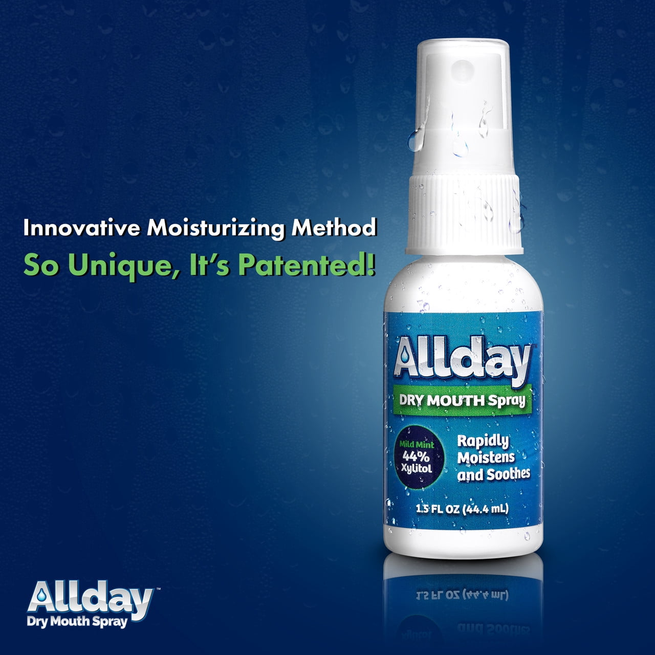 Allday® Dry Mouth Spray - Maximum Strength Xylitol, Fast Acting, Non-Acidic (1.5oz - Pack of 2)