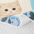 thumbnail image 5 of Homewish Blue Pet Cat Plaid Twin Quilt Set,Lovely Floral Twin Coverlet Set,2pcs, 5 of 7