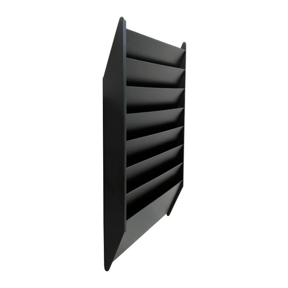 FixtureDisplays® 7-Tier Wall Cubicle Mount File Holder Literature Display Letter Slot Workorder Holder Letter Organizer 119985-NEW-BLACK