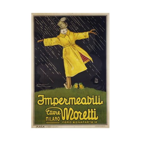 - Impermeabili Ettore Moretti Advertising Poster by Luciano Achille Mauzin Print Wall Art