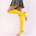 thumbnail image 2 of ManxiVoo Ribbed Knit Leg Warmers Stretchable Foot Covers for Dance Fitness Yoga and Retro Fashion Yellow, 2 of 6
