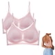 thumbnail image 2 of Gibobby Brasier deportivo mujer Sujetador deportivo antiflacidez, cómodo, Sexy, ultrafino, de seda, con espalda, sin costuras, para mujer, 2 uds.(Rosa,XXL), 2 of 4