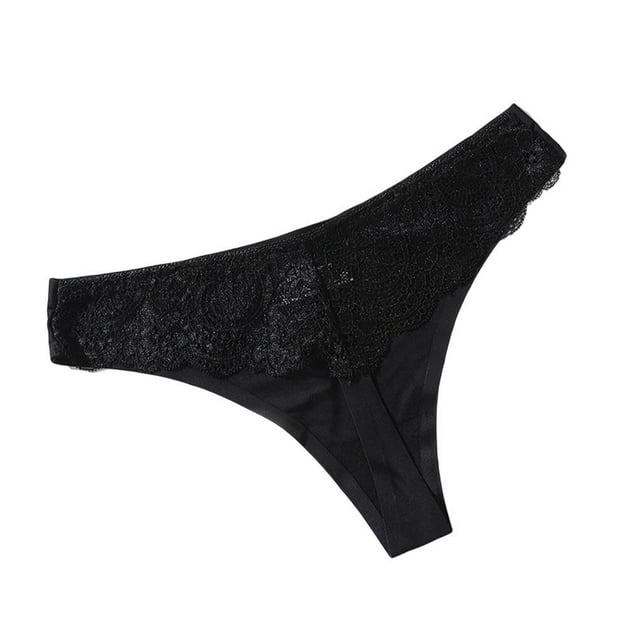 Culotte Taille Basse String Femme sous-Vêtements String Aguichant Attrayante Design en Dentelle Lavable Aguichant Attrayante Élasticité Pyjama Femme Noir G