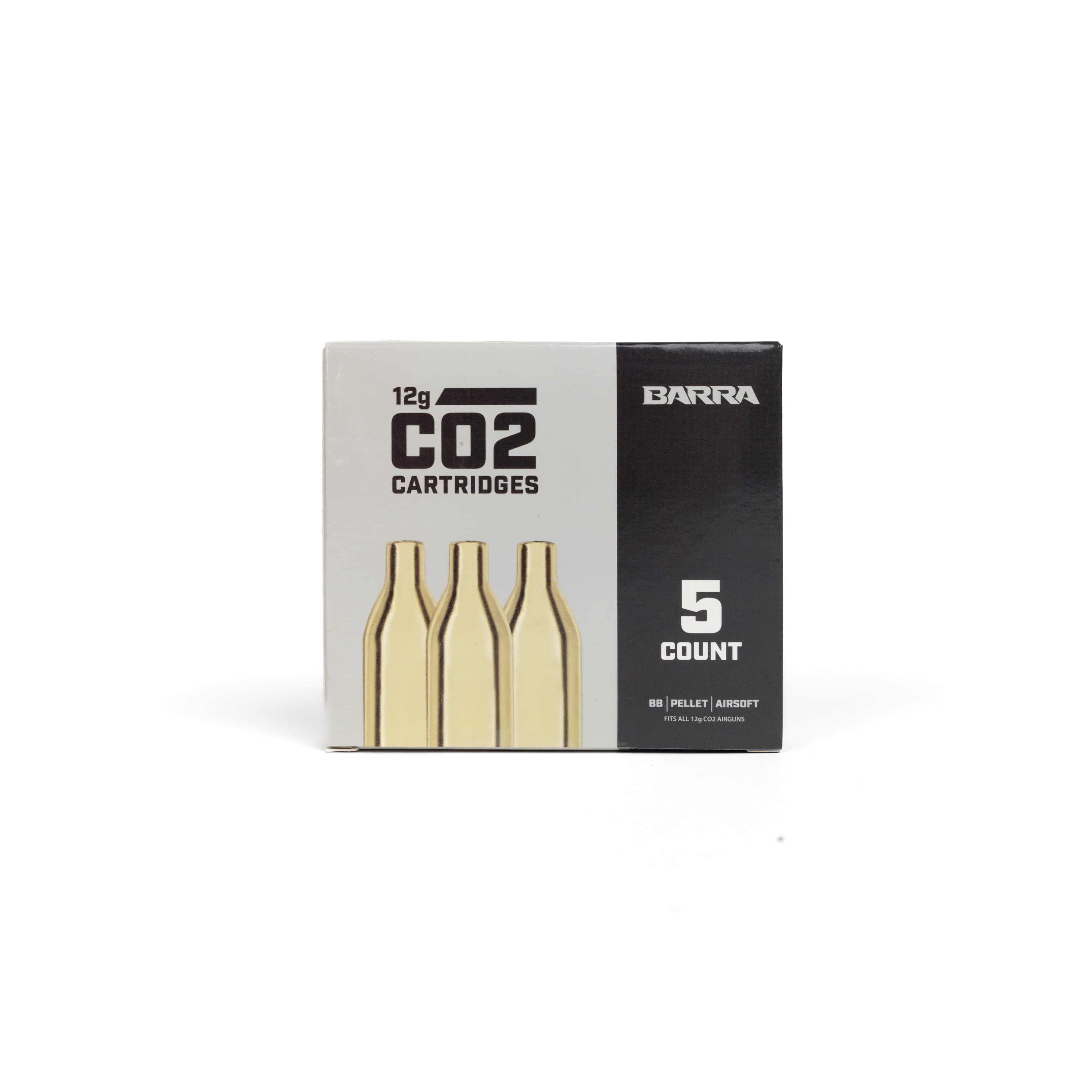 Barra Airguns, 12-Gram CO2 Cartridge, 5 Count, for Air Rifles