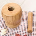 thumbnail image 2 of Bamboo Mortar and Pestle Set with Lid Spice Grinder kitchen Cooking Tools for Herb Spice Mixing Grinding Bowl Kitchenware - -, 2 of 5