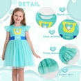 thumbnail image 3 of Marendyee Girls Cute Kitties Tulle Dress with Flutter Sleeves Cat Dress Movie Character up Outfits for Christmas, 3 of 16