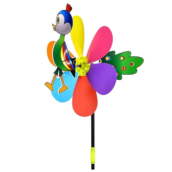 Garden Decor Pinwheels Wind Spinners with Metal Stakes Colorful 3D Animal Windmill Outdoor Pinwheel for Yard Garden Lawn Decorations - 21.2"