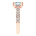 thumbnail image 3 of 1.88 ct Emerald Cut Blue Moissanite 3 Stone 18K Rose Gold Womens Engagement Ring, 3 of 6