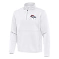 thumbnail image 2 of Men's Antigua White Denver Broncos Twist Quarter-Zip Pullover Jacket, 2 of 3