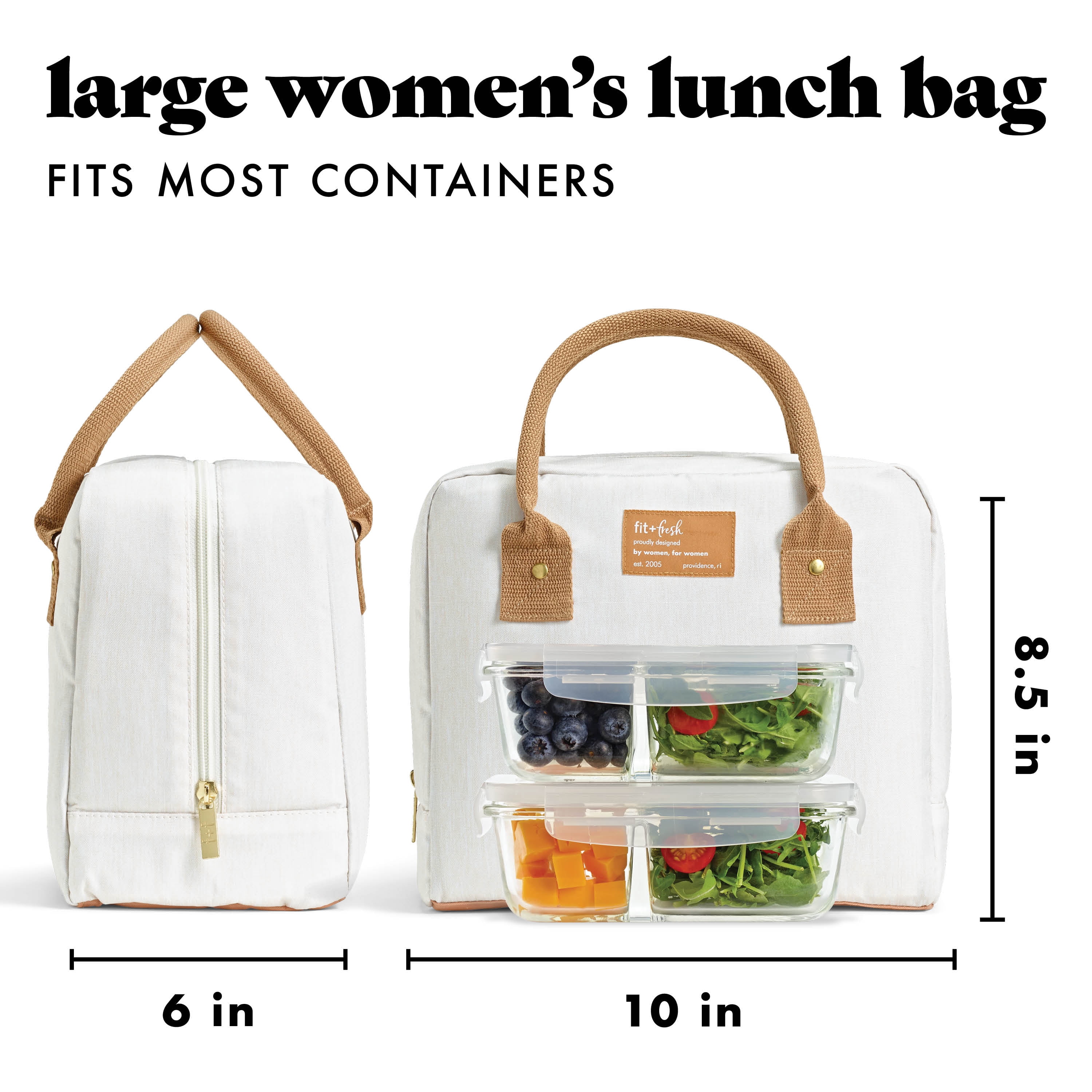 Fit & Fresh 7039CX3357 Bloomington Lunch Bag Kit - Ivory Woven