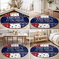 thumbnail image 4 of Large Round Rug 8Ft, America Flag Non-Slip Washable Circle Rugs Carpet, Red Blue White Star Independence Day Indoor Outdoor Rug Floor Mats Throw Runner for Bedroom Living Room Bathroom, 4 of 8