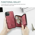 thumbnail image 5 of iPhone 13 Case,Dteck Magnetic Leather Detachable Wallet Functional Removable Case Shockproof Rubber Cards Holder Money Pocket Hybrid Kickstand Back Cover For Apple iPhone 13 6.1-inch,Red, 5 of 7