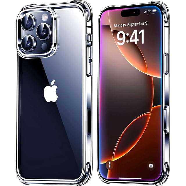 Funda de teléfono Mkeke para iPhone 16 Pro Max, transparente, a prueba de golpes