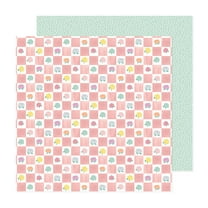 American Crafts Patterned Double-Sided Cardstock 12"X12"-Playful Peonies, Rainbow Avenue
