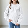 thumbnail image 4 of StSilkitty Boys Girls Pullover Sweaters Long Sleeve Crewneck Cable Knit Sweater Tops Fall Winter Warm Clothes Size 6-12, 4 of 7