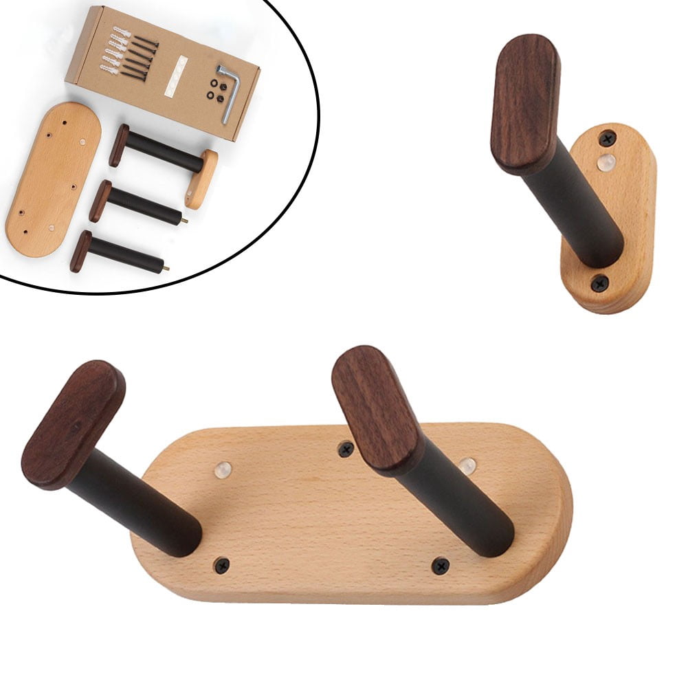 chengsi Wall Mount Guitar Hanger Hook Solid Beech Guitar Holder For Bass Ukulele Violin