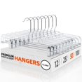 thumbnail image 1 of Pant & Skirt Hanger  14 Inch Pants Hangers with Clip 12 Pack Clear, 1 of 10