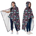 thumbnail image 2 of Wearable Blanket,Dark Colorful Unicorn Pattern Hooded Wearable Flannel Blanket for Adults & Teens with Buckle,Winter Poncho Shawl Wrap Cape,60"x80", 2 of 5