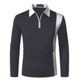 thumbnail image 4 of Mens Shirts, Awwp Men's Loose Fit Casual Fashion Lapel Long Sleeve T Shirts for Men Dark Gray XL, 4 of 9
