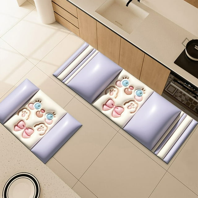 Leodye Bathroom Rug Set Memory Foam Bath Mats 2 Piece with Toilet Mats, Soft & Supportive, Shock Absorbing, Water Absorbent, Non-Slip Bath Rugs, Machine Washable, Area Rug