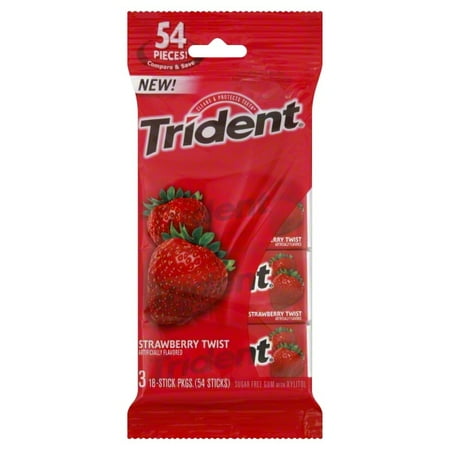 Trident Strawberry Twist 3pk, 54 Pcs