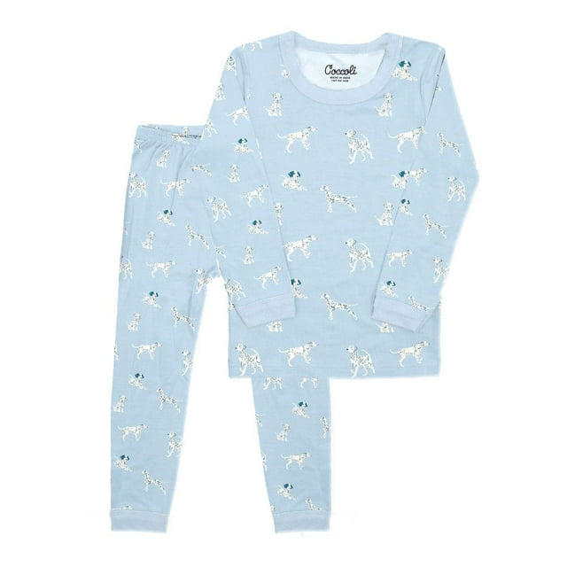 Coccoli Cotton-Modal Long Sleeve Pyjamas - Dogs on Skyride (4 Years, 38-44 lbs)