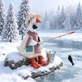thumbnail image 5 of MOAOASPER Fishing Themed Duck Outfit Set, Soft Felt Costume for 7-inch Desk Duck, Decorative Accessory with Hat and Rod, Fun Dress-Up Duck Clothes, 5 of 9
