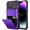 Purple, variant on For iPhone 14 Pro Max Case Wallet Cover 4-Card Credit Card Holder ID Slot Scratch Resistant Dual Layer Hybrid Protective Hard Shell Rugged TPU Bumper Armor Case 6.7 inch Gun
