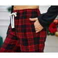 thumbnail image 3 of U2SKIIN Women Fleece Pajama Pants, Comfy Plaid PJ Bottoms For Women with Pockets Soft Warm（Red-Black Plaid, X-Large）, 3 of 7