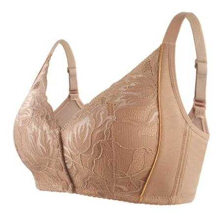 Erwazi Daisy Bra for Seniors  Womens Bras Comfortable Wireless Front Closure Bra Push Up Full Coverage Bralette