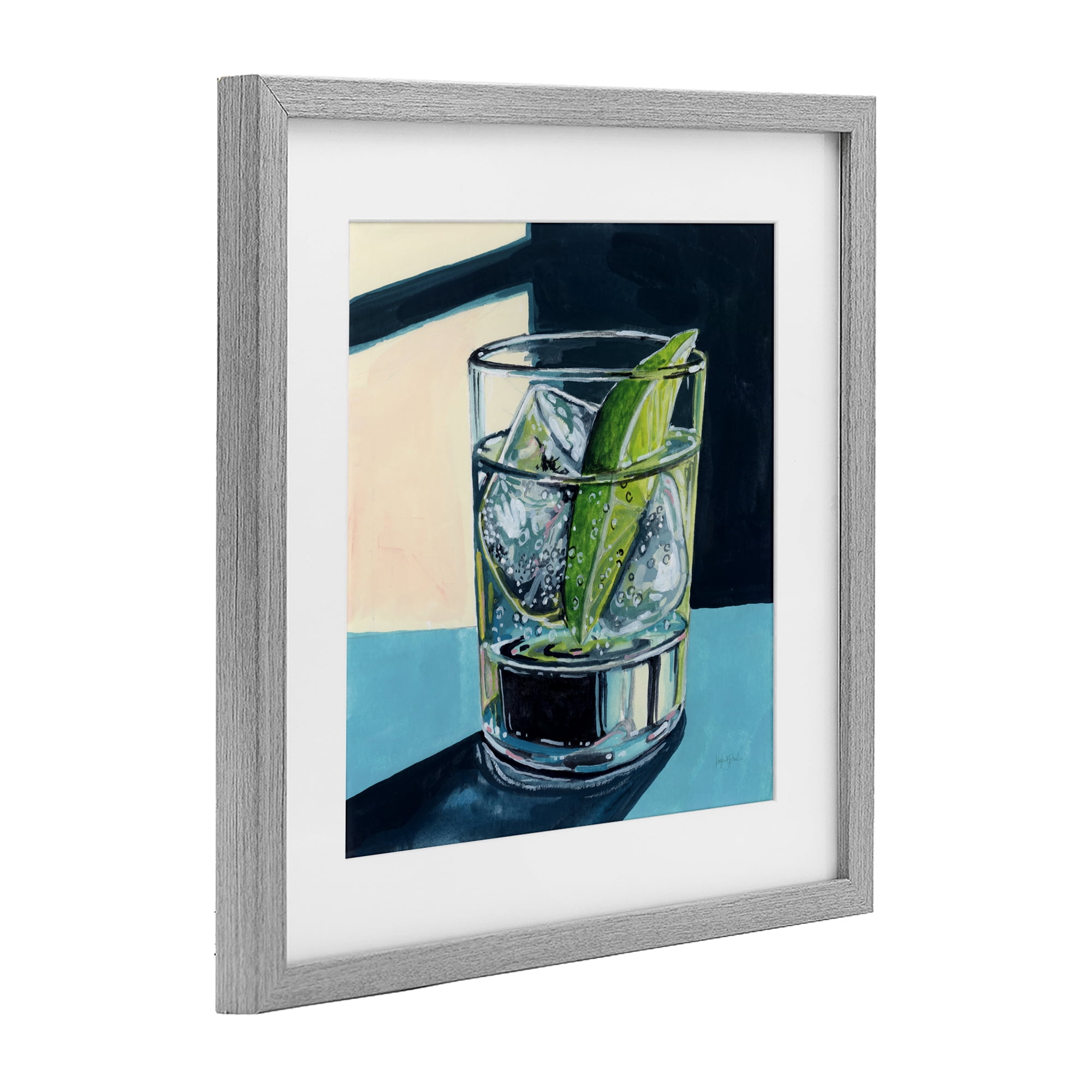 Stupell Industries Strong Gin and Tonic Gray Framed Print Under Glass, design by Kate Jarvik Birch