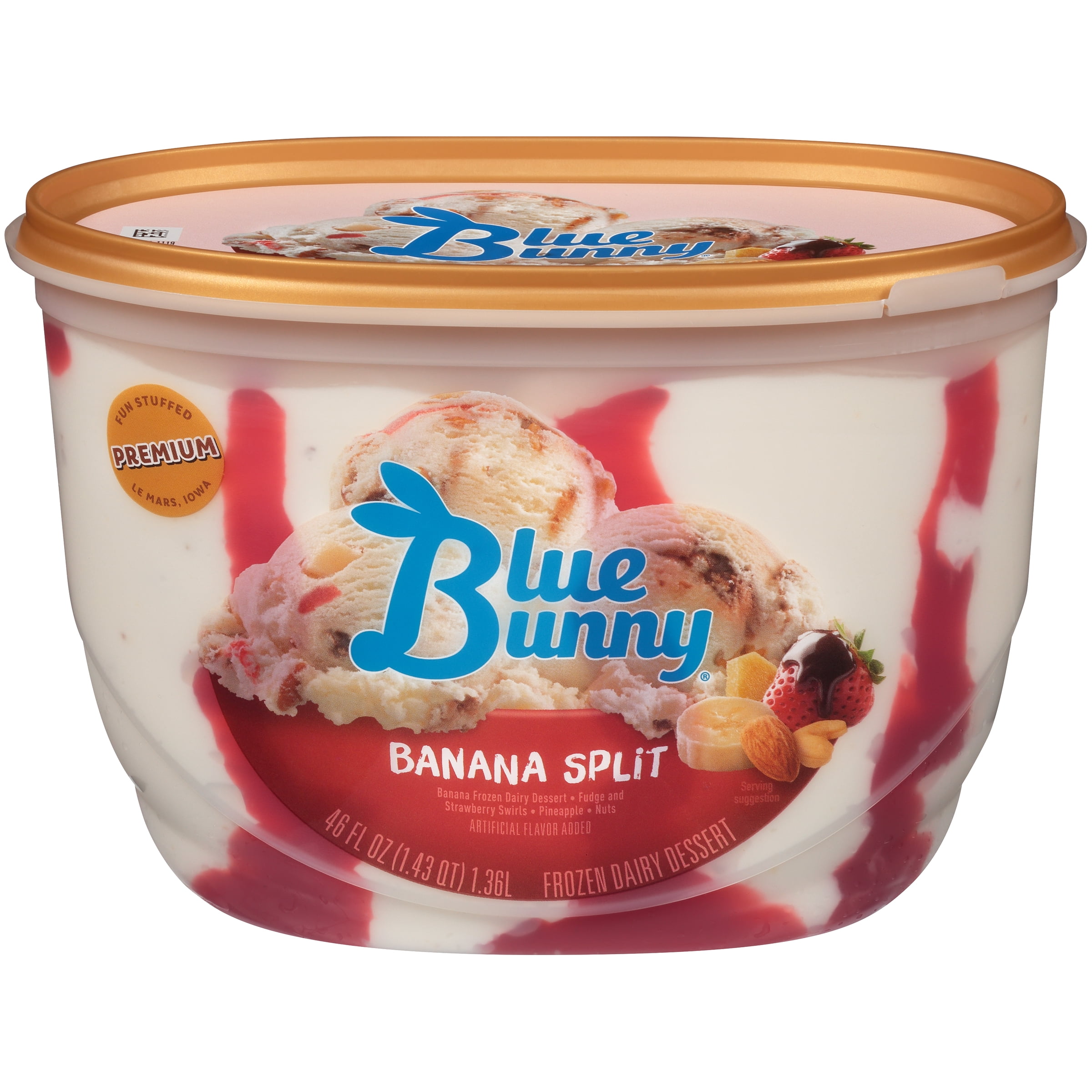 Blue Bunny Banana Split Frozen Dessert , 46 fl oz