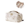 thumbnail image 1 of Bolsa de maquillaje EACHY Travel, de gran capacidad, impermeable, color beige, 1 of 7