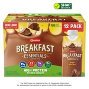 (2 pack) Carnation Breakfast Essentials High Protein Nutritional Drink Shakes, Rich Milk Chocolate Breakfast Shakes, 8 fl oz, 12 Pack