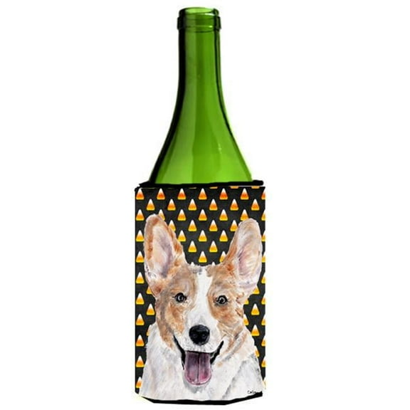 Cardigan Corgi Candy Corn Halloween Wine bottle sleeve Hugger  24 Oz.