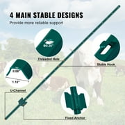 KFFKFF 6 Ft T-Posts, Set of 6, Durable Metal Posts for Fencing, Ideal for Garden, Yard, Lawn, Farm Use, Outdoor Wire Fences, Green