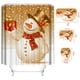 thumbnail image 3 of Juego de cortina de ducha con alfombrilla para el suelo, diseño de Papá Noel, muñeco de nieve, impresión digital, dibujos animados, impermeable, poliéster, juego de cuatro piezas para baño, 3 of 5