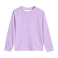 thumbnail image 4 of T Shirts for Boys Purple Long Sleeve Tshirt with Pocket Girls Crewneck Tees Fall Tops Girl T-Shirts Size 4-5 Years, 4 of 5