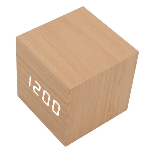 Reloj despertador de madera Jadeshay LED multifuncional Blanco registro