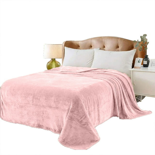 Cobertor Ligero Liso Matrimonial Hotelero Suave Y Calientito Rosa Melocotton Hogar