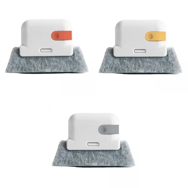 Set de 3 Cepillos para Limpiar Espacios Estrechos en Ventanas, Mango Ergonómico