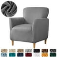 thumbnail image 5 of AIGIA Soft Velvet Tub Chair Cover Elastic Club Armchair Slipcovers for Living Room Single Sofa Covers Washable, 5 of 14