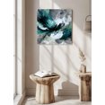 thumbnail image 5 of Wall Art Prints, Abstract Teal Framed Canvas Prints for Bedroom Living Room Bathroom Office, Modern Geometric Grey Green Waves Gallery Wrap Wall Art Poster for Gifts Home Decor 16"x16", 5 of 9