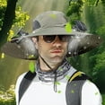 thumbnail image 5 of Hogarize Fisherman&nbsp;Hat Solar Fan Sun Hat Wide Brim Fishing Hat for Outdoor Use Men’s Adjustable Cooling Hat with Rechargeable Solar Charging Summer Hiking Sun Protection Cap Camo hat, 5 of 6