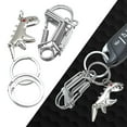 thumbnail image 4 of Car Key Chain, Key Chains For Men, Stainless Key Chain With Small Dinosaur Pendant,Heavy Duty Car Keychain With 3 Key Rings (Silvery), 4 of 7