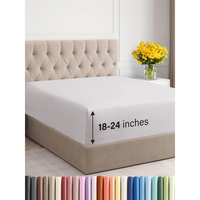 Sábana bajera ajustable CGK Unlimited con bolsillos extra profundos Cal King French Grey