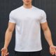 thumbnail image 4 of Blusas y camisas de manga corta y cuello redondo para hombre. Blusas casuales de verano para hombre, de manga corta, de color liso, con cuello redondo, para fitness. Blusas de poliéster para hombre., 4 of 5