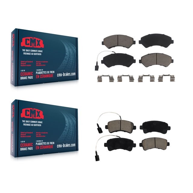 CMX Front Rear Ceramic Brake Pads Kit for Car 2014-2020 Ram ProMaster 2500 3500 1500 with Vented Rotor KCX-100424